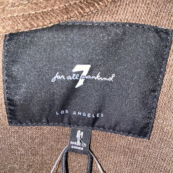 7 For All Mankind Cognac Brown Pea Coat, Sz. M, NWT, $325 MSRP - Picture 5 of 9